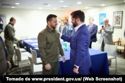 Al margen del 78º período de sesiones de la Asamblea General de la ONU en Nueva York, el presidente de Ucrania, Volodymyr Zelenskyy, se reunió con el presidente de la República de Chile, Gabriel Boric, en septiembre de 2023.